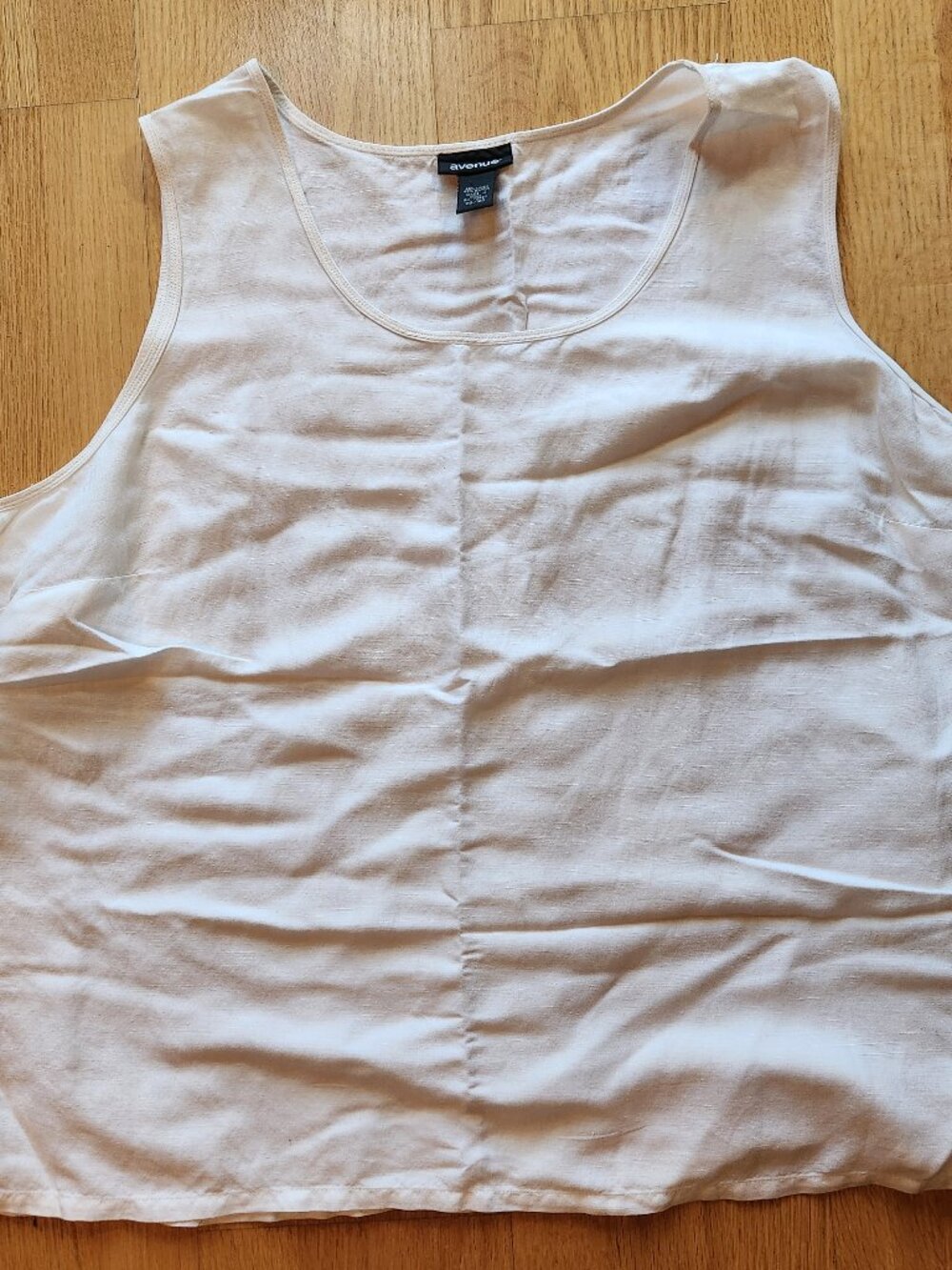 Avenue Linen Blend Sleeveless Top Tank 26/28 Cream